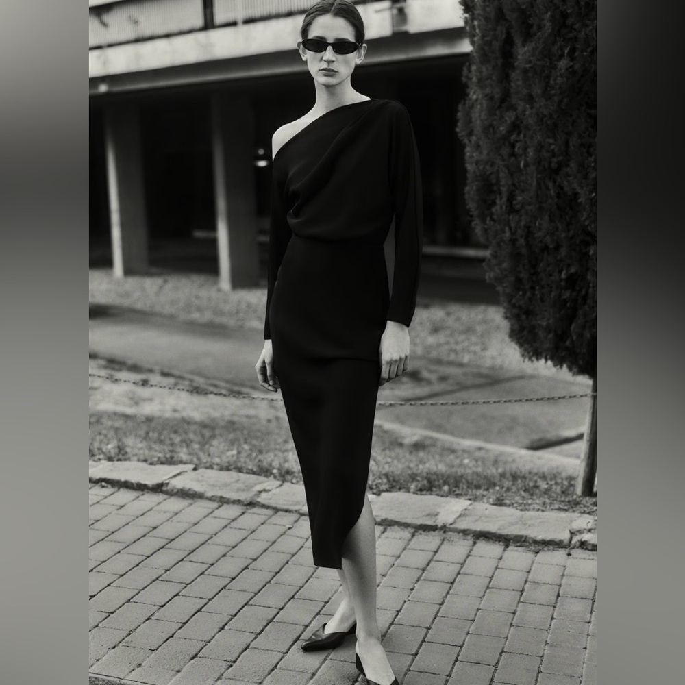 MANGO ASYMMETRICAL DRESS WITH SLIT